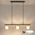 Brilagi - Lampadario LED RGB+CCT dimmerabile a cavo AURA LUX 3xGX53/14W/230V 2700-6500K Wi-Fi Tuya nero/oro