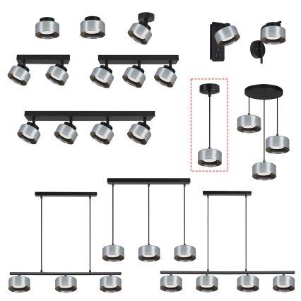 Brilagi - LED RGB+CCT Lampadario dimmerabile a sospensione su cavo AURA LUX 1xGX53/14W/230V 2700-6500K Wi-Fi Tuya nero/fumé