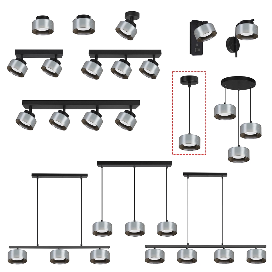 Brilagi - LED RGB+CCT Lampadario dimmerabile a sospensione su cavo AURA LUX 1xGX53/14W/230V 2700-6500K Wi-Fi Tuya nero/fumé