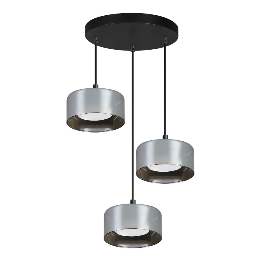 Brilagi - Lampadario dimmerabile LED RGB+CCT a sospensione su cavo AURA LUX 3xGX53/14W/230V 2700-6500K Wi-Fi Tuya nero/fumé