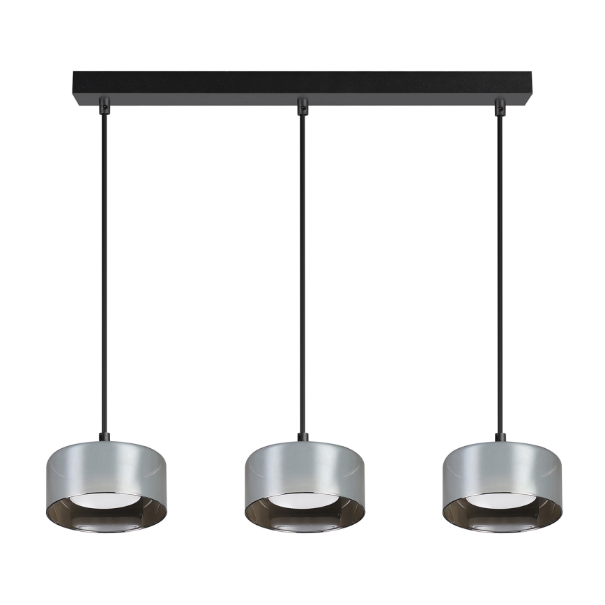 Brilagi - Lampadario LED RGB+CCT dimmerabile a sospensione con cavo AURA LUX 3xGX53/14W/230V 2700-6500K Wi-Fi Tuya nero/fumé