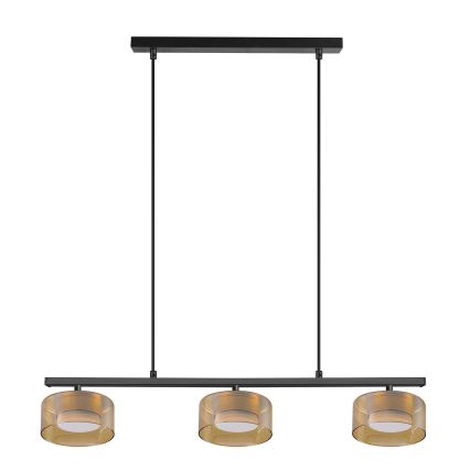 Brilagi - Lampadario LED RGB+CCT dimmerabile a cavo AURA LUX 3xGX53/14W/230V 2700-6500K Wi-Fi Tuya nero/oro