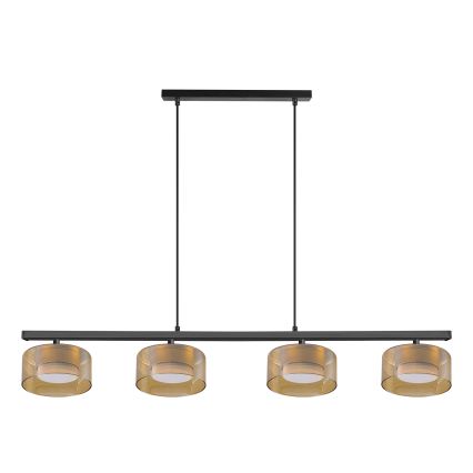 Brilagi - LED RGB+CCT Lampada a sospensione dimmerabile su cavo AURA LUX 4xGX53/14W/230V 2700-6500K Wi-Fi Tuya nero/oro