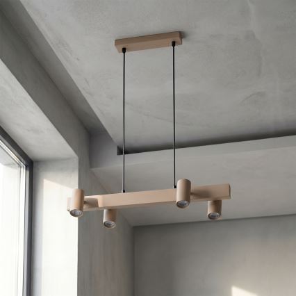 Brilagi - Lampadario dimmerabile LED RGBW su cavo SELE 4xGU10/6,5W/230V 2700-6500K beige