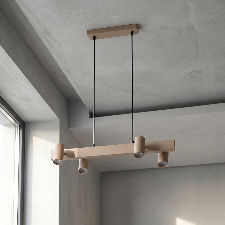 Brilagi - Lampadario dimmerabile LED RGBW su cavo SELE 4xGU10/6,5W/230V 2700-6500K beige
