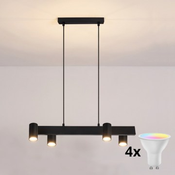 Brilagi - Lampadario LED RGBW dimmerabile a sospensione con cavo SELE 4xGU10/6,5W/230V 2700-6500K nero