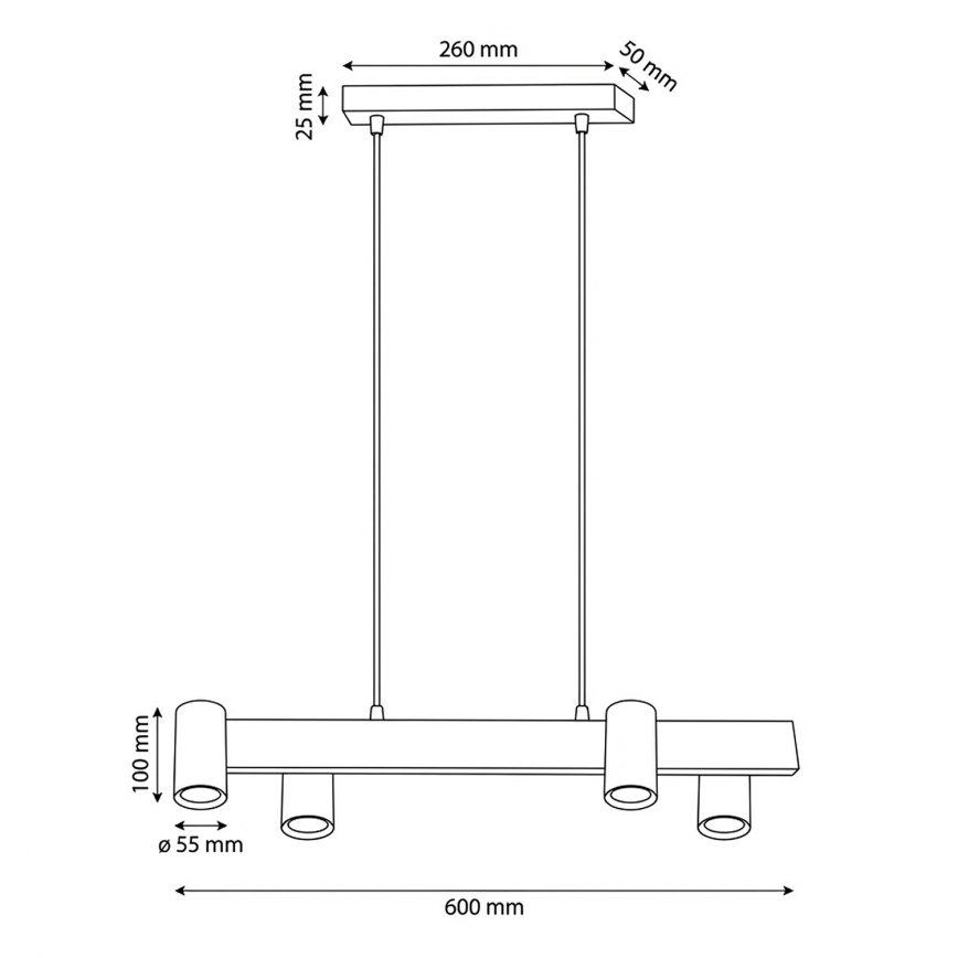 Brilagi - Lampadario LED RGBW dimmerabile sospeso a cavo SELE 4xGU10/6,5W/230V 2700-6500K bianco