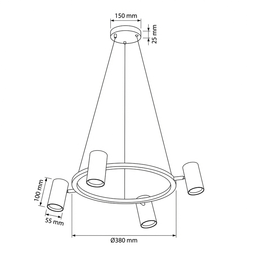 Brilagi - Lampadario LED RGBW dimmerabile a sospensione con cavo SELE 4xGU10/6,5W/230V 2700-6500K bianco