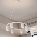 Brilagi - Lampadario LED RGBW dimmerabile a sospensione con cavo SELE 6xGU10/6,5W/230V 2700-6500K bianco + telecomando