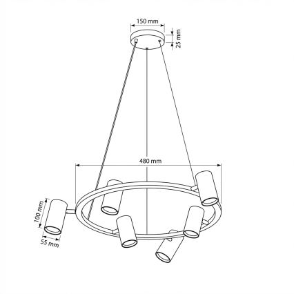 Brilagi - Lampadario sospeso a cavo LED RGBW dimmerabile SELE 6xGU10/6,5W/230V 2700-6500K bianco + telecomando