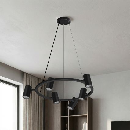 Brilagi - LED RGBW sospensione dimmerabile a cavo SELE 6xGU10/6,5W/230V 2700-6500K nera + telecomando
