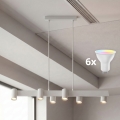 Brilagi - Lampadario LED RGBW dimmerabile a sospensione su cavo SELE 6xGU10/6,5W/230V 2700-6500K bianco + telecomando