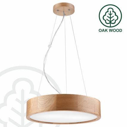 Brilagi - Lampadario LED RGBW dimmerabile sospeso su cavo CARVALHO 2xE27/15W/230V 2700-6500K Wi-Fi rovere Ø 37 cm