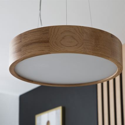 Brilagi - Lampadario LED RGBW dimmerabile sospeso su cavo CARVALHO 2xE27/9W/230V 2700-6500K Wi-Fi rovere Ø 37 cm