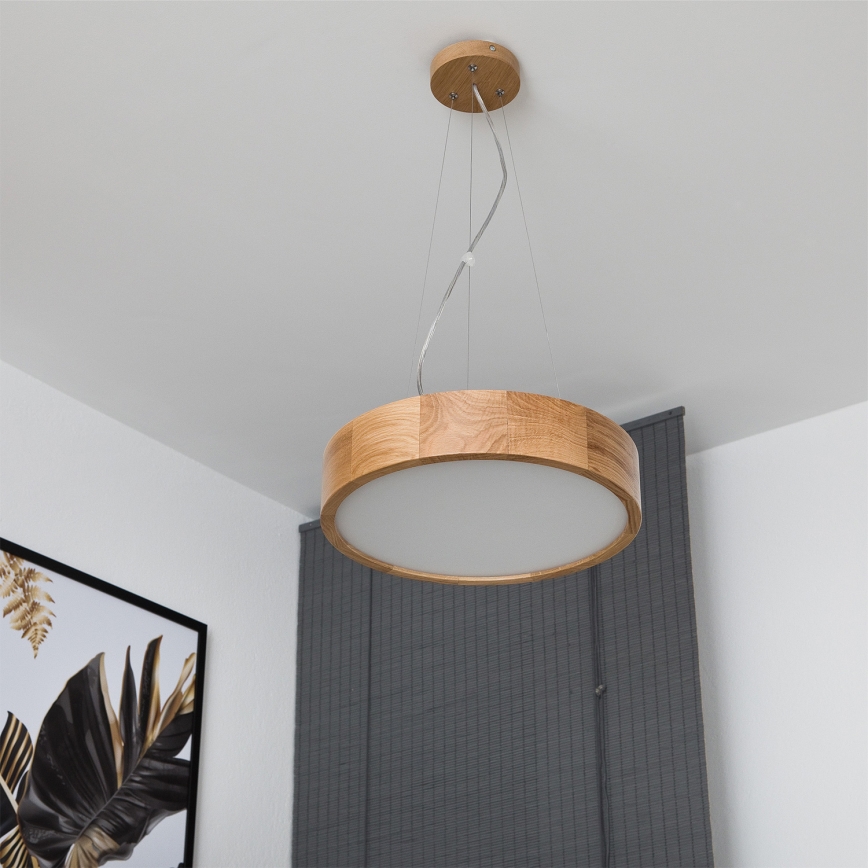 Brilagi - Lampadario LED RGBW dimmerabile sospeso su cavo CARVALHO 2xE27/9W/230V 2700-6500K Wi-Fi rovere Ø 37 cm