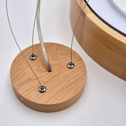 Brilagi - Lampadario LED RGBW dimmerabile sospeso a cavo CARVALHO 3xE27/15W/230V 2700-6500K Wi-Fi rovere Ø 47,5 cm