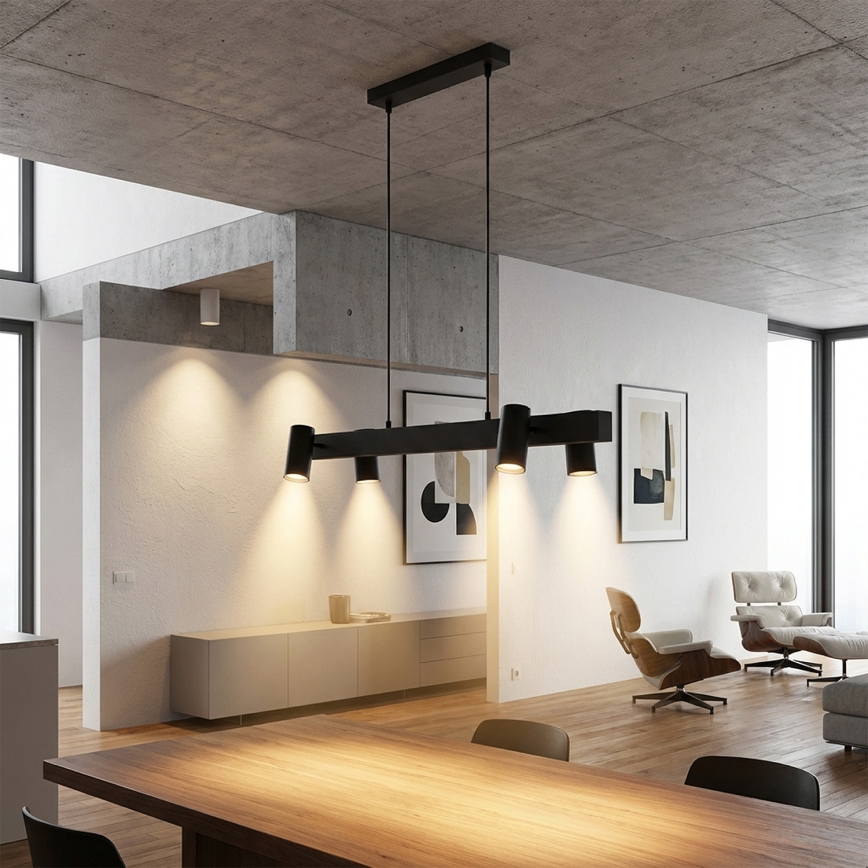 Brilagi - Lampadario LED RGBW dimmerabile a sospensione con cavo SELE 4xGU10/6,5W/230V 2700-6500K nero