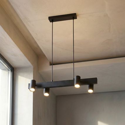 Brilagi - Lampadario LED RGBW dimmerabile a sospensione con cavo SELE 4xGU10/6,5W/230V 2700-6500K nero