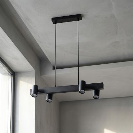 Brilagi - Lampadario LED RGBW dimmerabile a sospensione con cavo SELE 4xGU10/6,5W/230V 2700-6500K nero