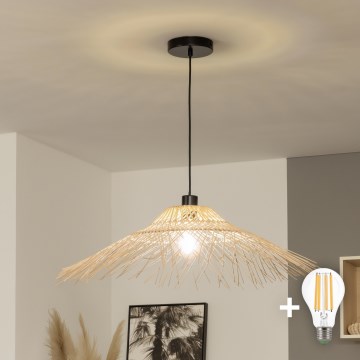 Brilagi - Lampadario LED sospeso a cavo CERIA BOHO 1xE27/40W/230V Ø 70 cm in bambù