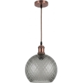 Brilagi - Lampadario LED sospeso a cavo RETRO GLASS 1xE27/60W/230V Ø 25 cm rame/grigio fumé