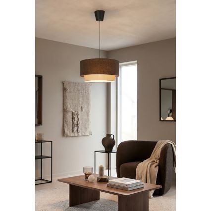 Brilagi - Lampadario LED sospeso con cavo BOHO ECO 1xE27/10W/230V Ø 40 cm marrone/crema