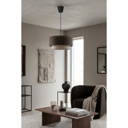 Brilagi - Lampadario LED sospeso con cavo BOHO ECO 1xE27/10W/230V Ø 40 cm marrone/crema