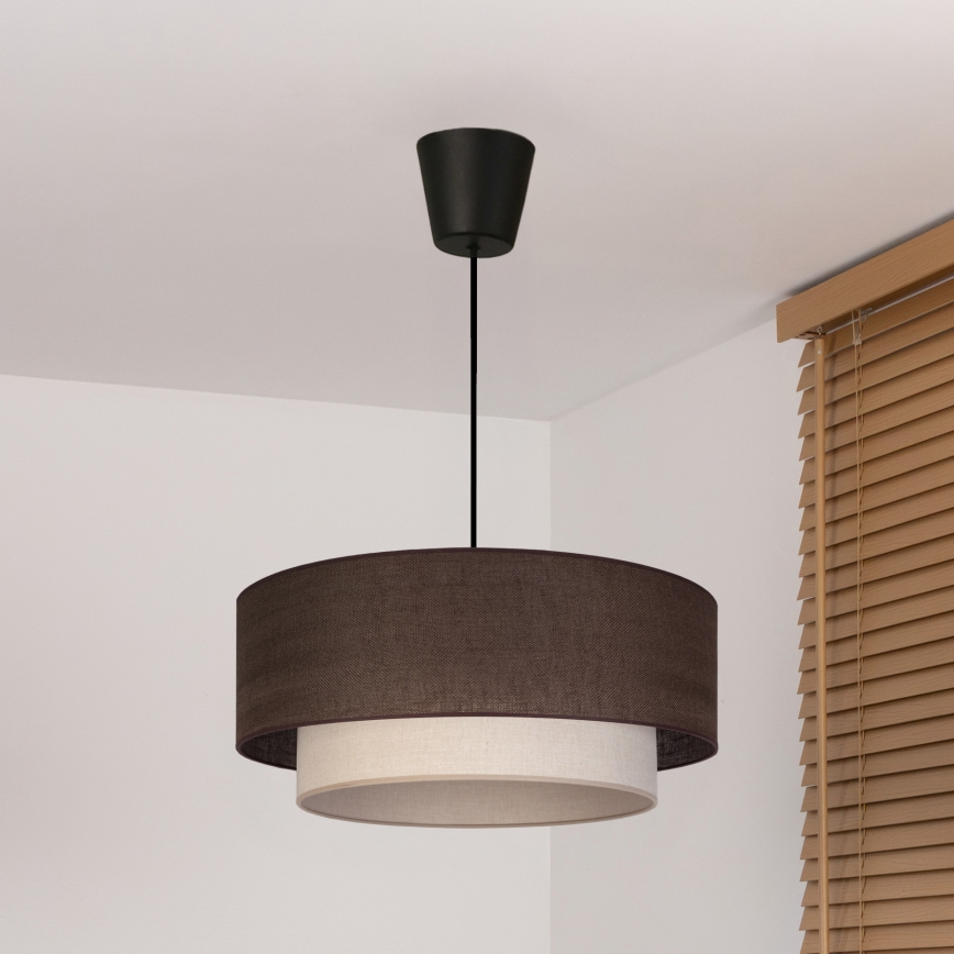 Brilagi - Lampadario LED sospeso con cavo BOHO ECO 1xE27/10W/230V Ø 40 cm marrone/crema