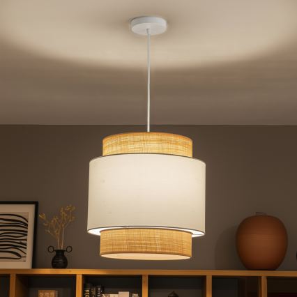 Brilagi - Lampadario LED sospeso con cavo CERIA 1xE27/40W/230V Ø 40 cm beige/bianco