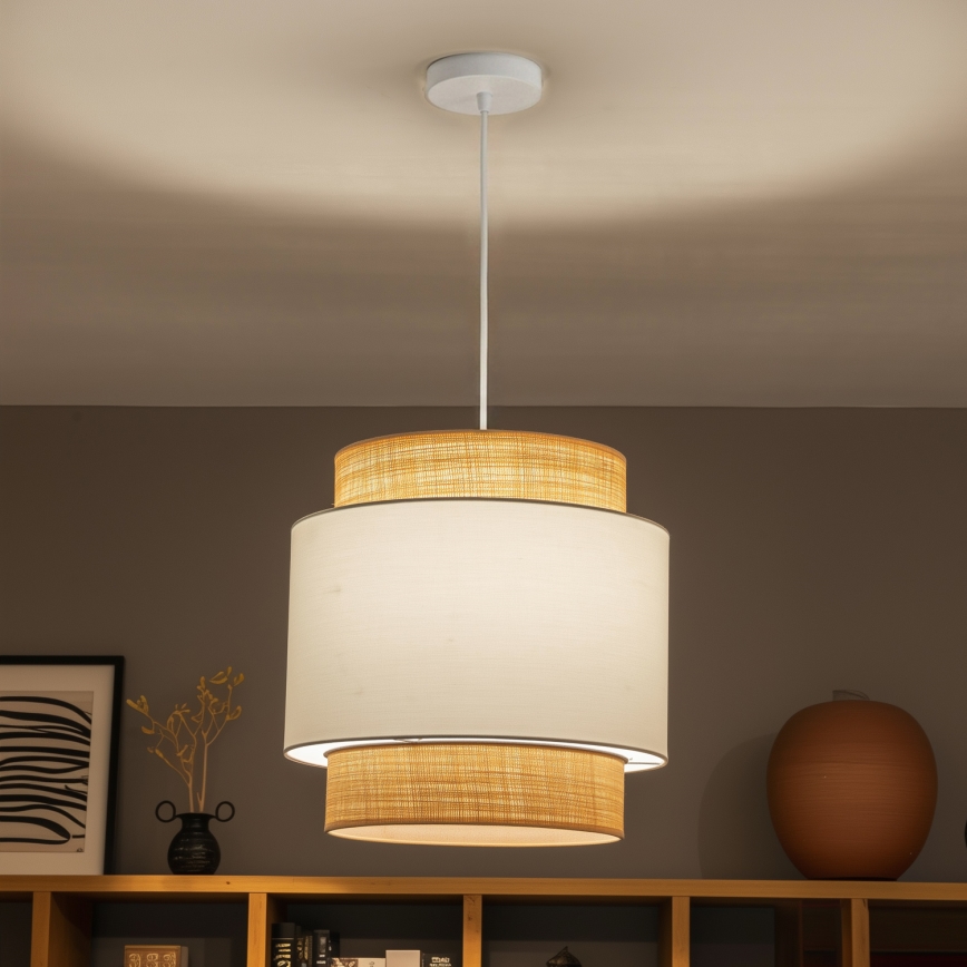 Brilagi - Lampadario LED sospeso con cavo CERIA 1xE27/40W/230V Ø 40 cm beige/bianco