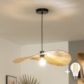 Brilagi - Lampadario LED sospeso con cavo CERIA BOHO 1xE27/40W/230V diam. 60 cm in rafia