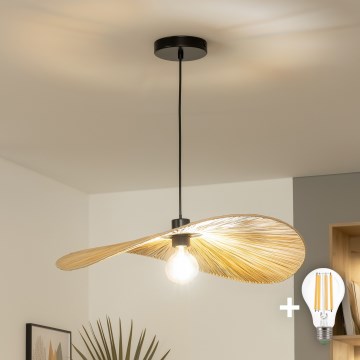 Brilagi - Lampadario LED sospeso con cavo CERIA BOHO 1xE27/40W/230V diam. 60 cm in rafia