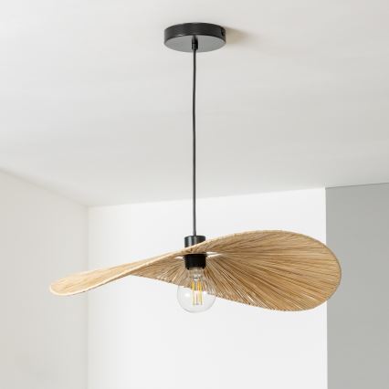 Brilagi - Lampadario LED sospeso con cavo CERIA BOHO 1xE27/40W/230V diam. 60 cm in rafia