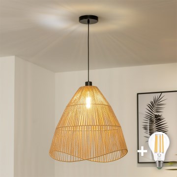 Brilagi - Lampadario LED sospeso con cavo CERIA BOHO, 1xE27/40W/230V, Ø 50 cm, marrone