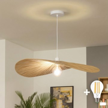 Brilagi - Lampadario LED sospeso con cavo CERIA BOHO, 1xE27/40W/230V, Ø 80 cm, in rafia