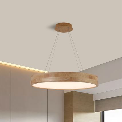 Brilagi - Lampadario LED sospeso con cavo FALCON WOOD LED/40W/230V 3000/4000/6000K Ø 60 cm in legno