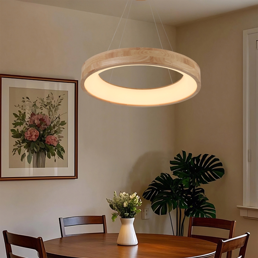 Brilagi - Lampadario LED sospeso con cavo FALCON WOOD LED/40W/230V 3000/4000/6000K Ø 60 cm in legno