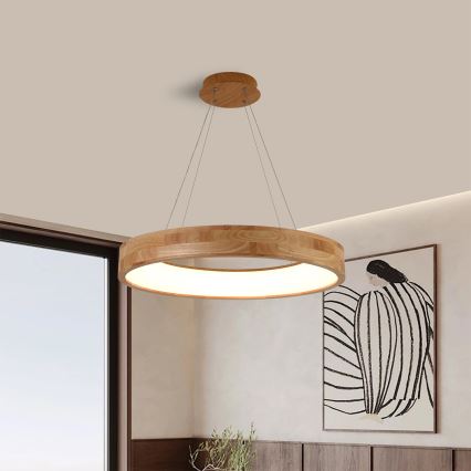 Brilagi - Lampadario LED sospeso con cavo FALCON WOOD LED/40W/230V 3000/4000/6000K Ø 60 cm in legno