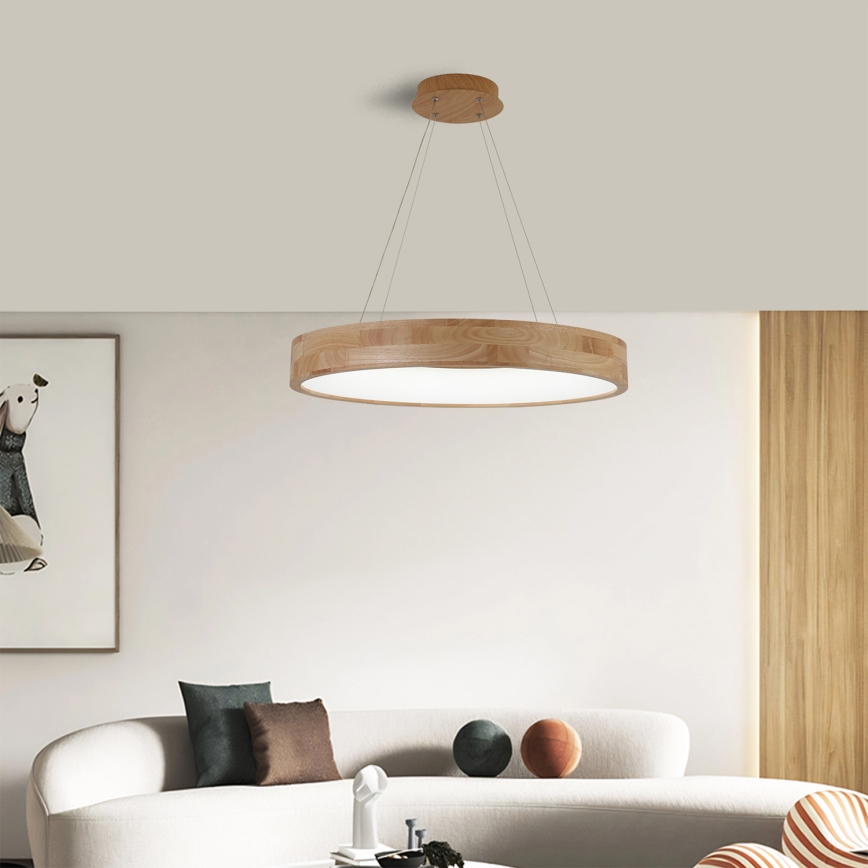 Brilagi - Lampadario LED sospeso con cavo FALCON WOOD LED/40W/230V 3000/4000/6000K Ø 60 cm in legno