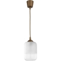 Brilagi - Lampadario LED sospeso con cavo RETRO GLASS 1xE27/60W/230V Ø 14 cm marrone/bianco