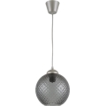 Brilagi - Lampadario LED sospeso con cavo RETRO GLASS 1xE27/60W/230V Ø 18 cm argento/grigio fumé