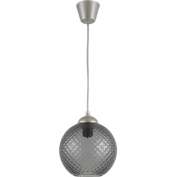 Brilagi - Lampadario LED sospeso con cavo RETRO GLASS 1xE27/60W/230V Ø 18 cm argento/grigio fumé