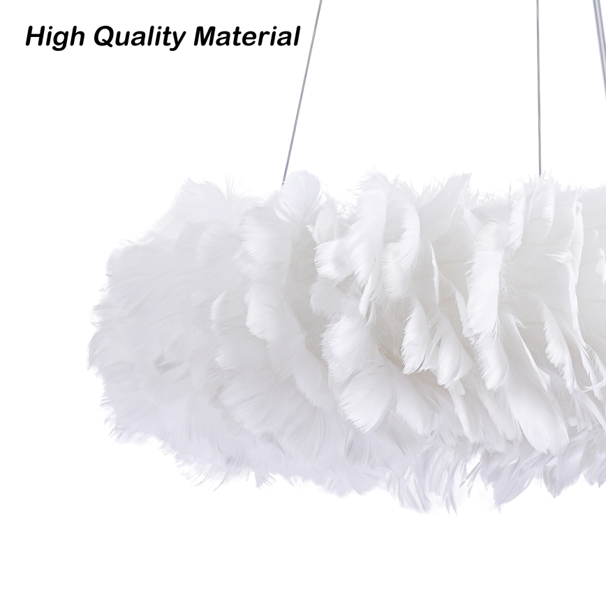 Brilagi - Lampadario LED sospeso FEATHER su cavo 3x E27 (max 40W, 230V) + 3x LED 3W Ø 40 cm bianco