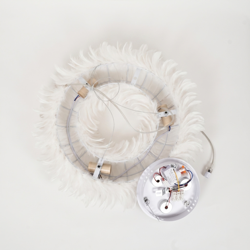Brilagi - Lampadario LED sospeso FEATHER su cavo 3x E27 (max 40W, 230V) + 3x LED 3W Ø 40 cm bianco