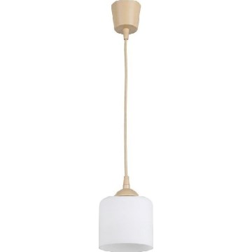 Brilagi - Lampadario LED sospeso RETRO GLASS su cavo 1xE27/60W/230V Ø 10 cm beige/bianco