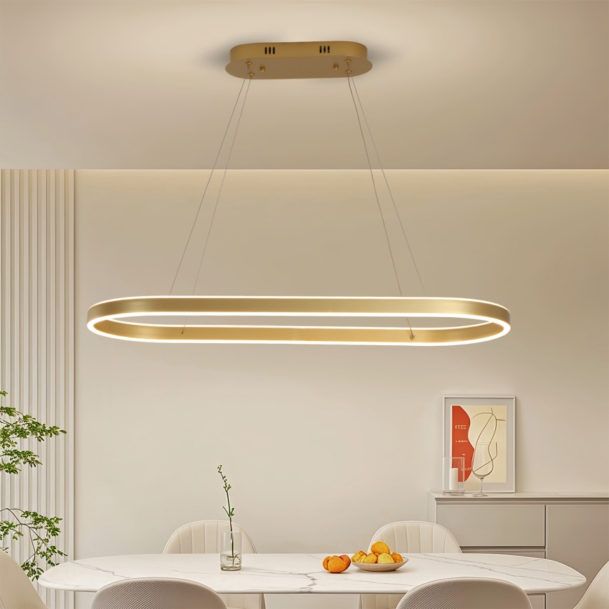 Brilagi - Lampadario LED sospeso su cavi PONDIE LED/44W/230V 80x30 cm oro