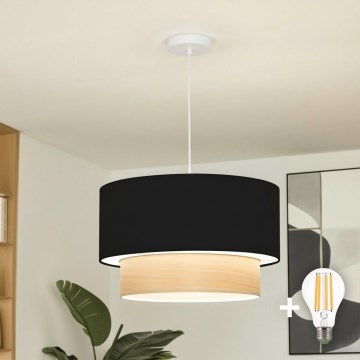 Brilagi - Lampadario LED sospeso su cavo CERIA 1xE27/40W/230V Ø 50 cm nero/beige