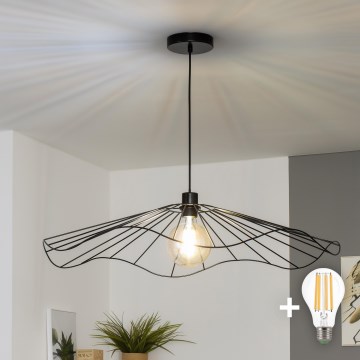 Brilagi - Lampadario LED sospeso su cavo CERIA WIRE 1xE27/40W/230V Ø 80 cm nero