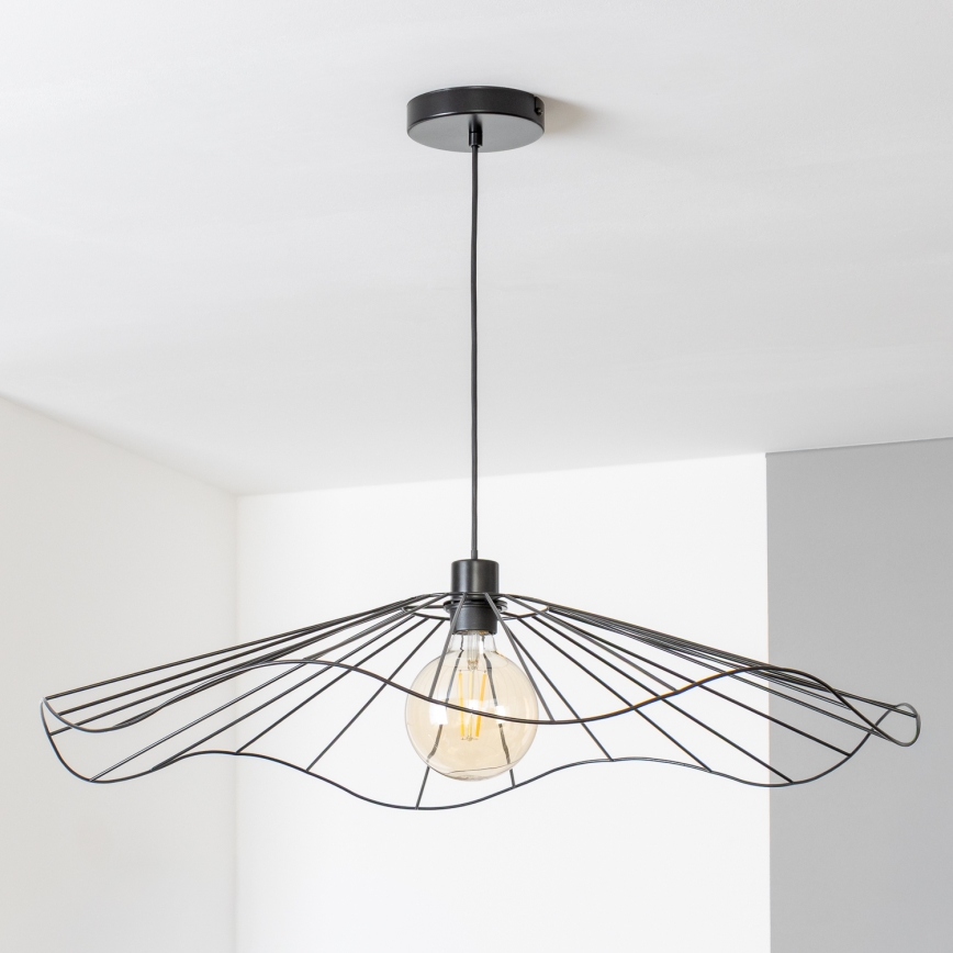 Brilagi - Lampadario LED sospeso su cavo CERIA WIRE 1xE27/40W/230V Ø 80 cm nero