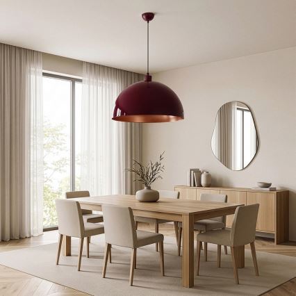 Brilagi - Lampadario LED sospeso su cavo METALO 1xE27/40W/230V Ø 60 cm bordeaux/ramato